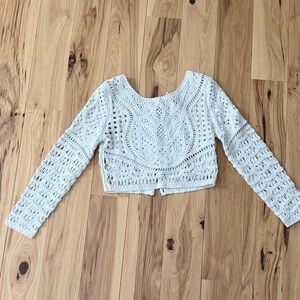 ba&sh White Crochet Crop Top